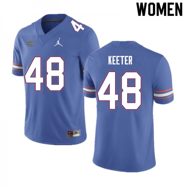 Women #48 Noah Keeter Florida Gators College Football Jerseys Blue